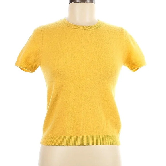 Quince Cashmere Mongolian Banana Tropical Yellow Crew Neck FITS LIKE AN XS/S - Picture 1 of 6